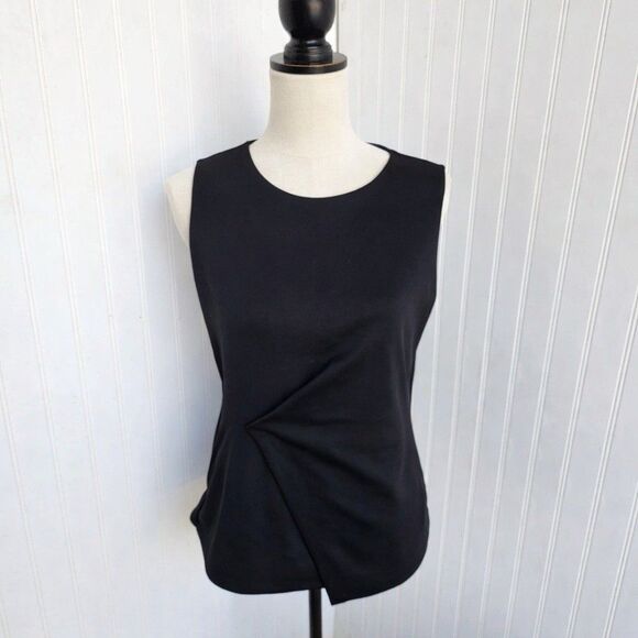 White House Black Market Tops - White House Black Market Knit Sleeveless Asymmetrical Drape Zip Top Women's 2